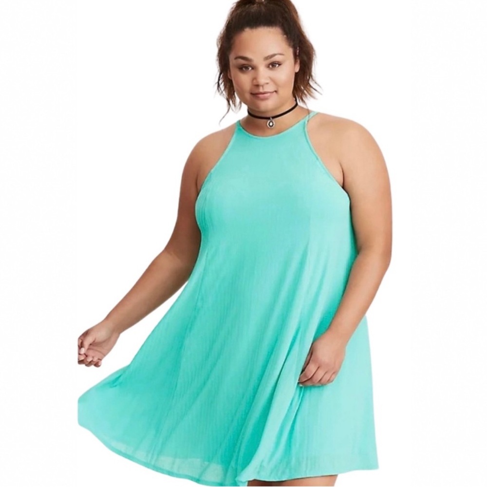 Torrid Ribbed Knit High Neck Trapeze Dress